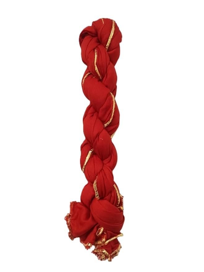 41TsHbyNDLL.jpg Nakoda Creation Cotton Blend Solid Women Dupatta (Gotapati-Red_New) - Image 1
