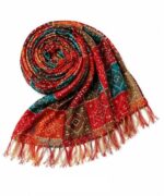 Multicolour Bandhani Print Dupatta with Fringe Ends, Traditional Indian Style Stole - Image 2