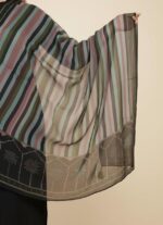 Elegant Striped Dupatta with Palm Tree Border Design, Multicolor Soft Silk dupatta for Women - Image 3